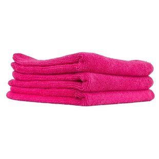 Полотенце из микрофибры, Ultra Fine Microfiber Towel, 40x40 см, 3 шт, розвые, Chemical Guys MIC101_03 фото