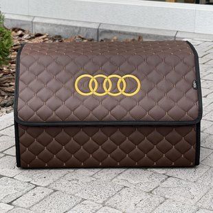 Органайзер в багажник с вышивкой Audi, коричневый, 50 см, автомобильный органайзер в авто 00021164 фото