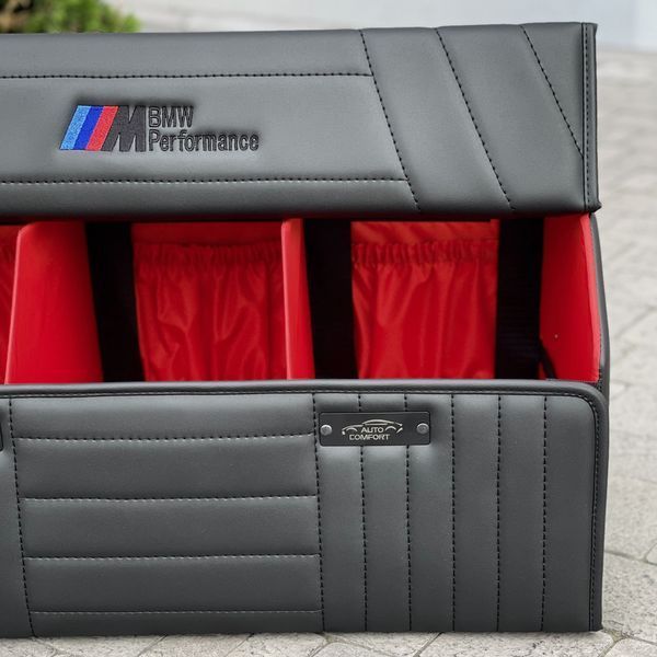 Сумка - органайзер в багажник Premium Elite с вышивкой логотипа BMW, магнитная фиксация, размер L 65 см 200042620 фото