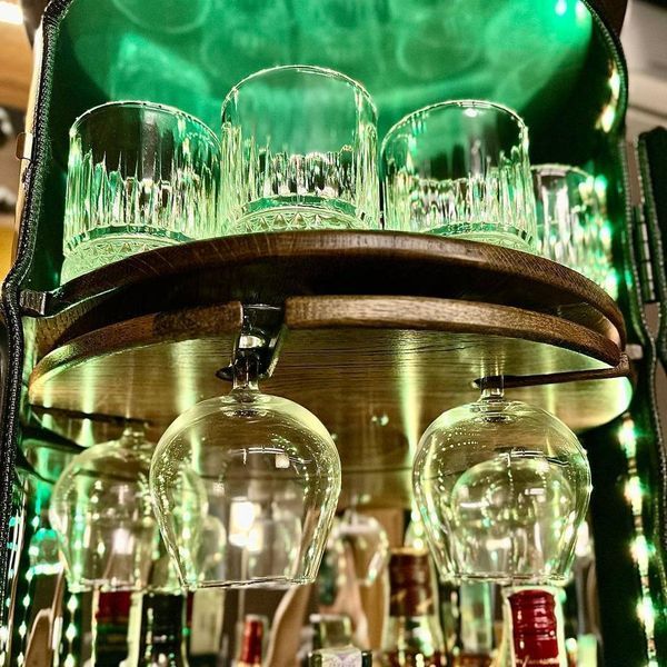 Бочка мини-бар Made in Ukraine, на колесиках с подсветкой, подарок ко Дню защитника Украины 000004935 фото