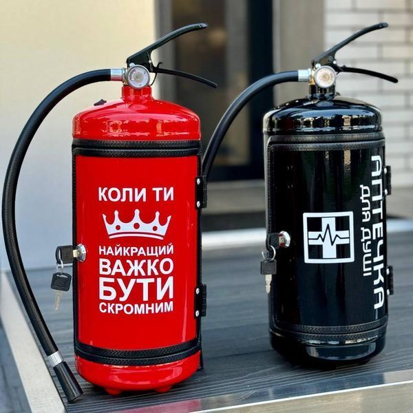Огнетушитель бар, красный, подарок другу на др, мини-бар с сюрпризом HOR080 фото