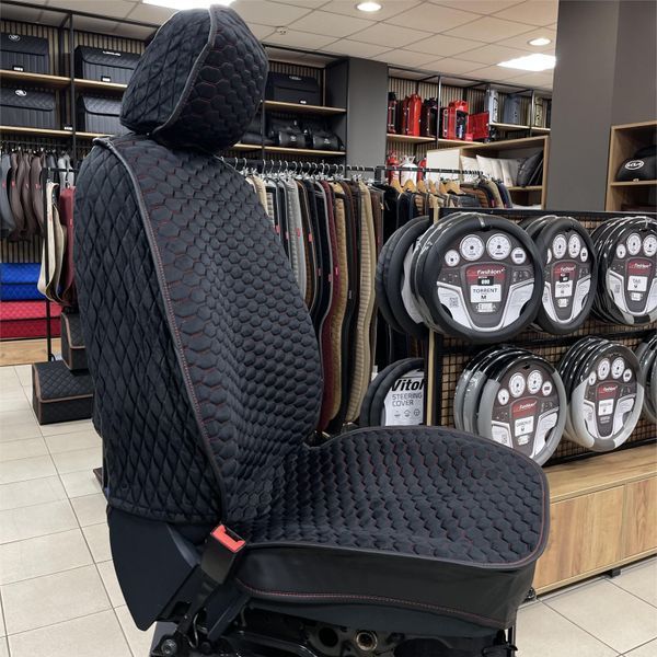 Накидки на сидіння SOTA, CarFashion, передній ряд, чорний/червоний SOTA-P-BLK-RED фото