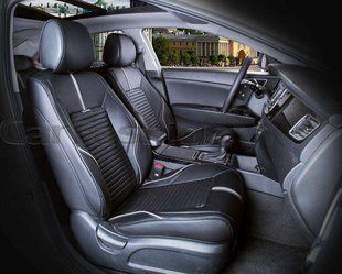 Чохли на сидіння SECTOR 3D, CarFashion, передній ряд, чорний/сірий 000006308 фото