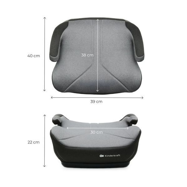 Дитяче автокрісло-бустер Kinderkraft i-Boost 2, сірий 01KCIBOO02BLK0000 фото