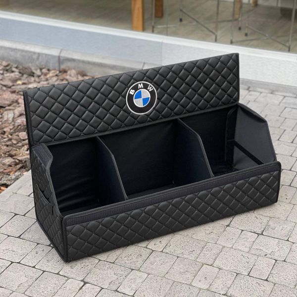 Органайзер в багажник с логотипом BMW из экокожи, черный, 80 см, коробка в багажник 000007204 фото