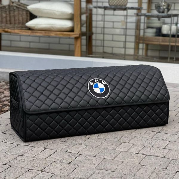 Органайзер в багажник с логотипом BMW из экокожи, черный, 80 см, коробка в багажник 000007204 фото