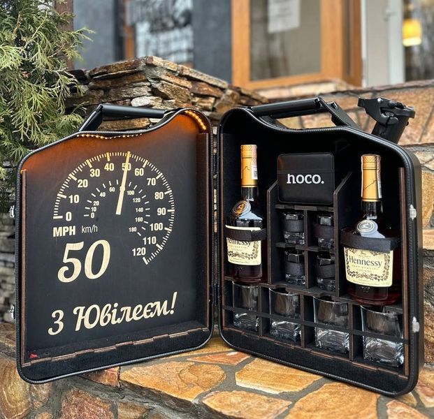Канистра бар 20л, черный с гравировкой "Крестный отец", мини бар ручной работы HOR031 фото