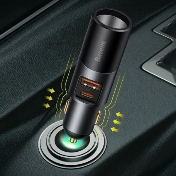 Адаптер автомобильный Baseus CCBX-120C 120W (2&times;USB/Type-C, черный) CCBT-C0G фото
