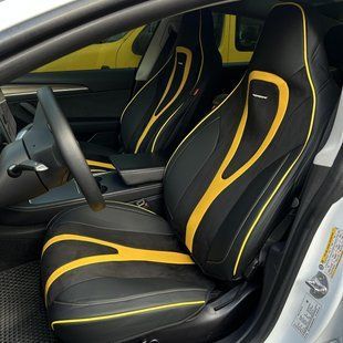 Чехлы на сиденья INTEGRAL 5D, CarFashion, комплект, черный/желтый 000007505 фото