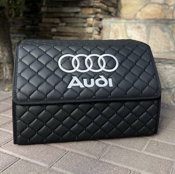 Органайзер в багажник с вышивкой Audi, черный, 50 см, автомобильный органайзер в авто ORG50-AUDI-02 фото