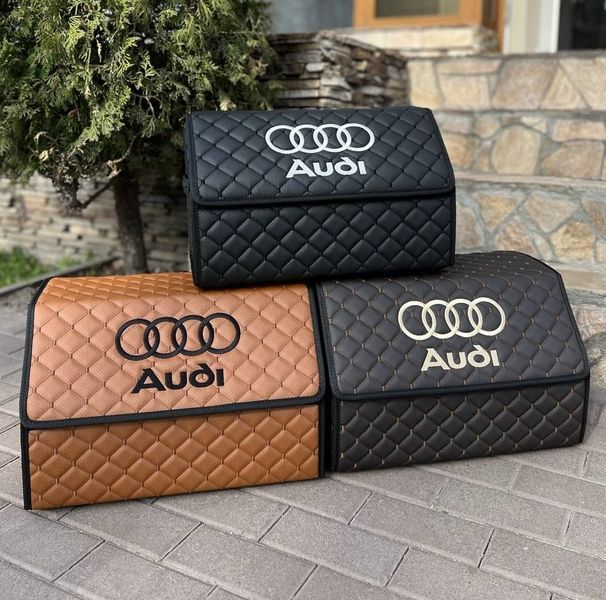 Органайзер в багажник с вышивкой Audi, черный, 50 см, автомобильный органайзер в авто ORG50-AUDI-02 фото
