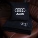 Подушка та плед в автомобіль з логотипом AUDI, флісовий набір FLISET-AUDI-BLU-WHI фото 2